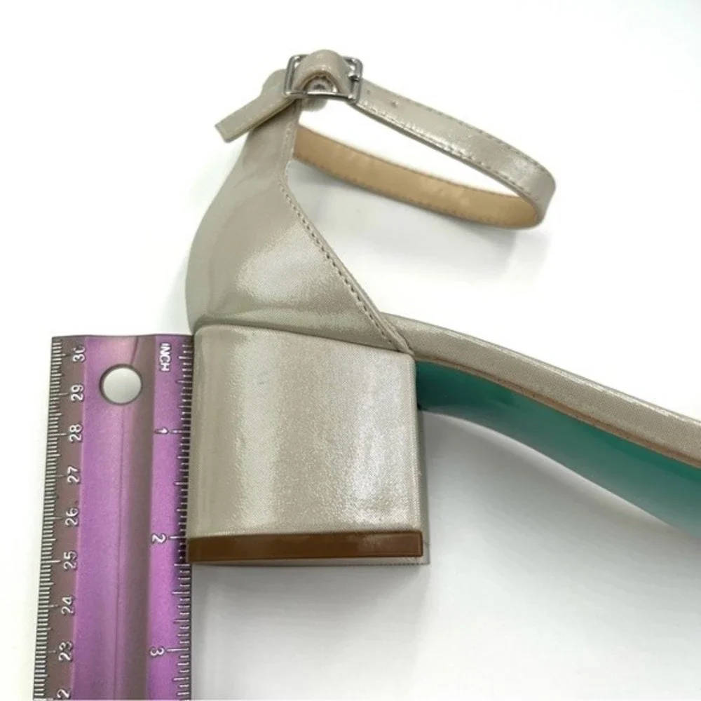 Betsey Johnson Size 6 Mel Silver Jeweled‎ Jewel Block Dress Heels Sandals Shoes